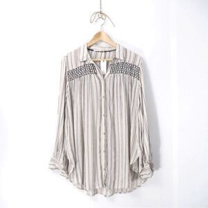 Anthropologie Floreat Northfork Striped Button Down Tunic